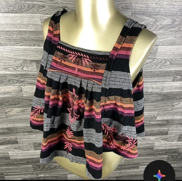 Free People Black Striped Women's Swing Tank Top XS - Picture 5 of 10
